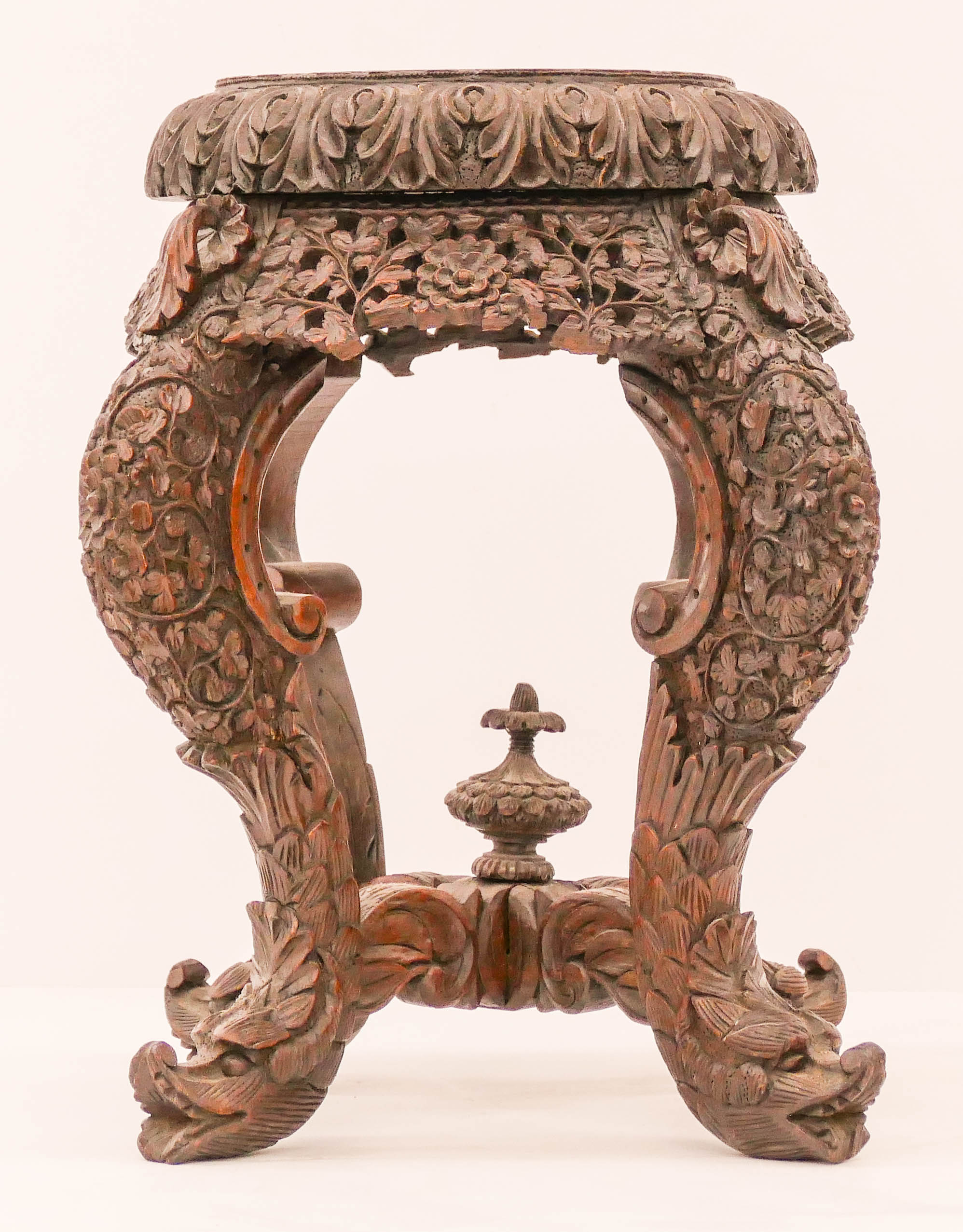 Appraisal: Anglo Indian th Cent Rosewood Plant Stand ''x '' Profusely