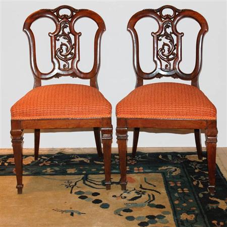 Appraisal: Pair of Late Victorian Rosewood Diminutive Side Chairs Estimate -