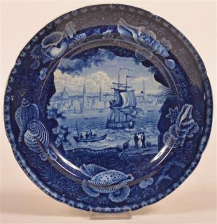 Appraisal: Staffordshire China Blue Transfer Plate Staffordshire China Blue Transfer View