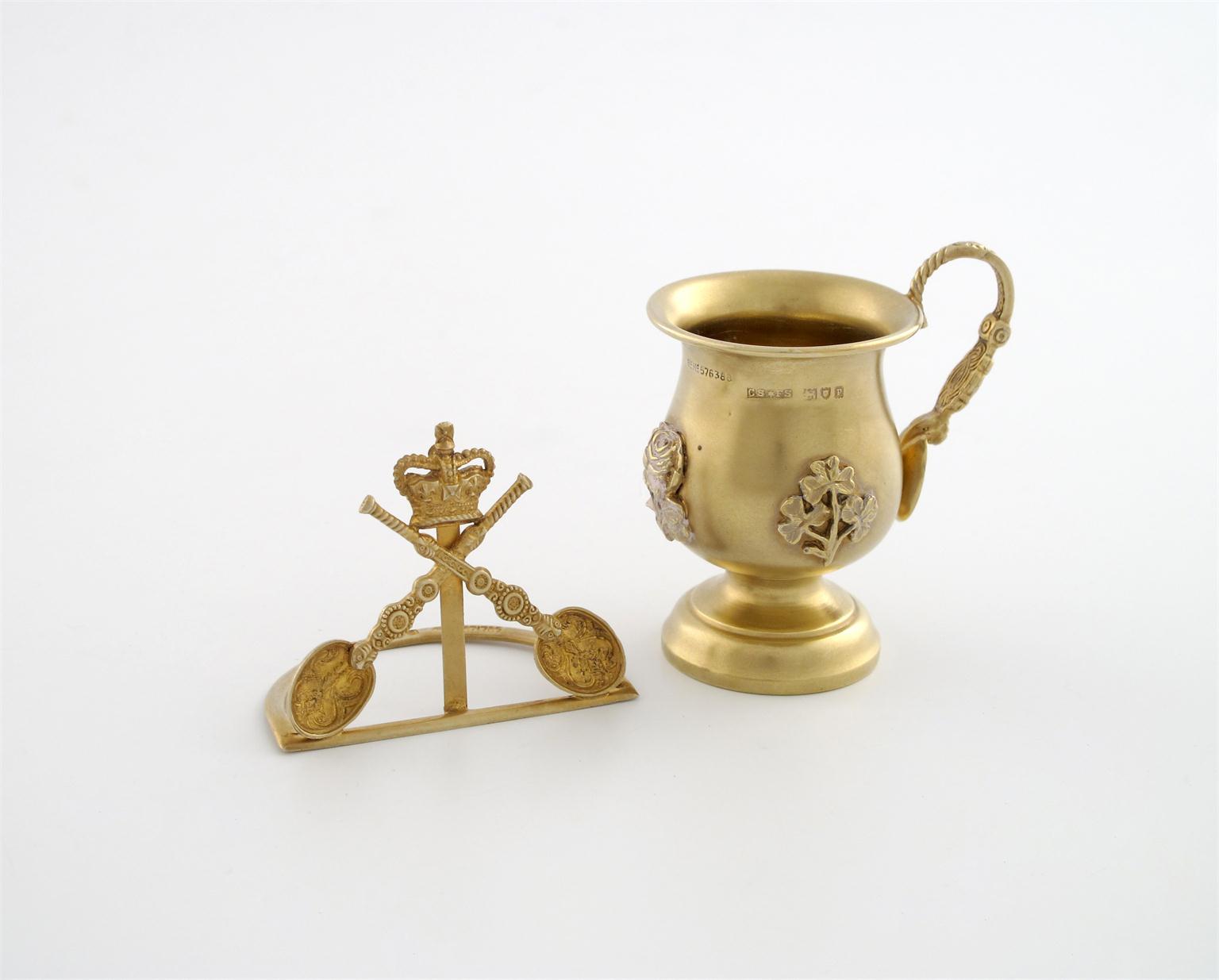 Appraisal: A silver-gilt miniature coronation mug