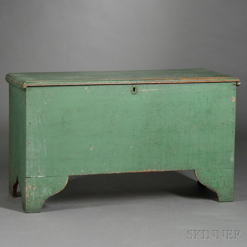 Appraisal: Green-painted Pine Blanket Chest New England early th century the