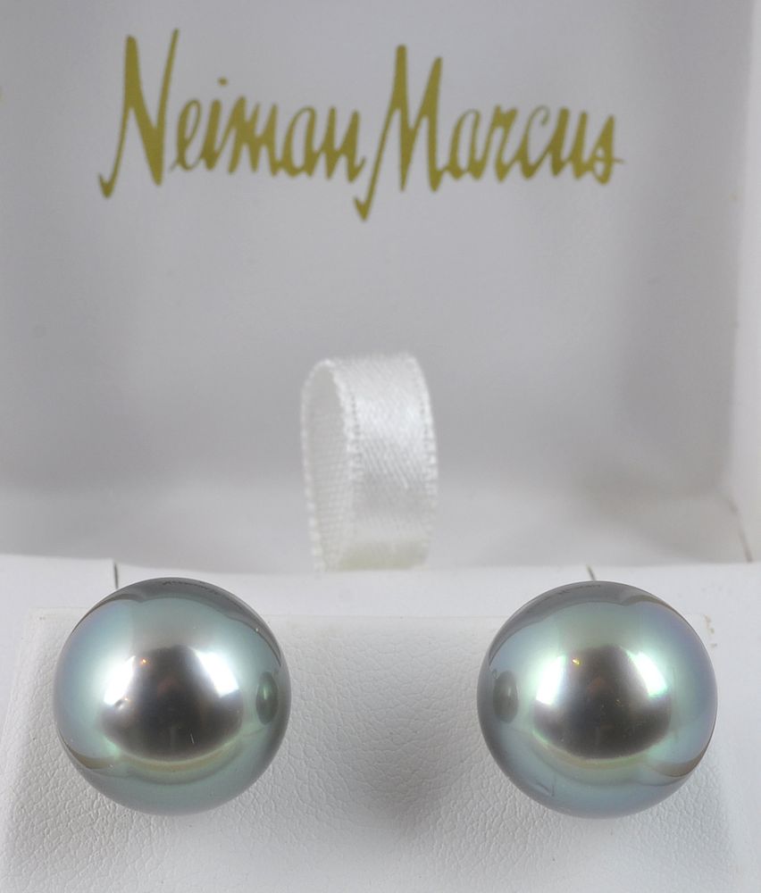 Appraisal: Pr Kt Gold Grey Tahitian Grey Pearl Earrings Pr Kt