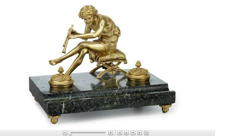 Appraisal: French gilt bronze and marble inkstand late th century