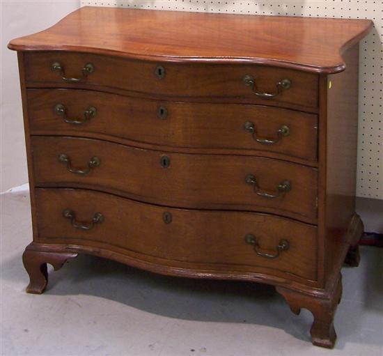 Appraisal: Chippendale mahogany and pine chest of drawers c four graduated