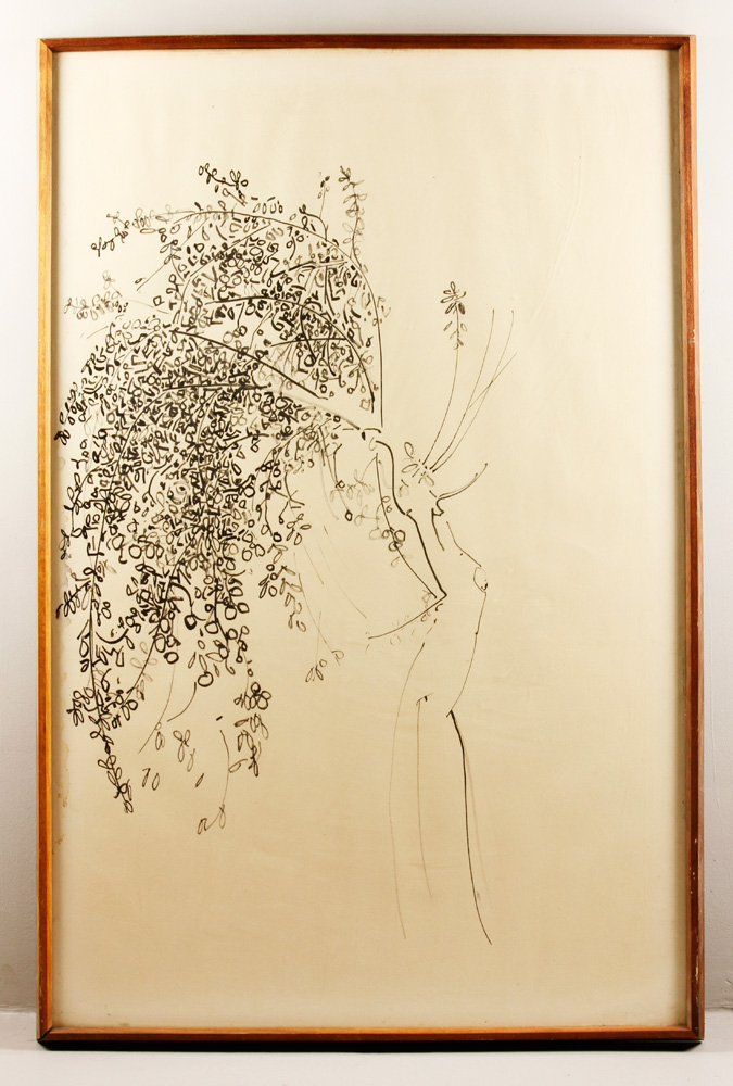 Appraisal: - Chaet Figural Tree Pen and Ink Bernard Chaet American