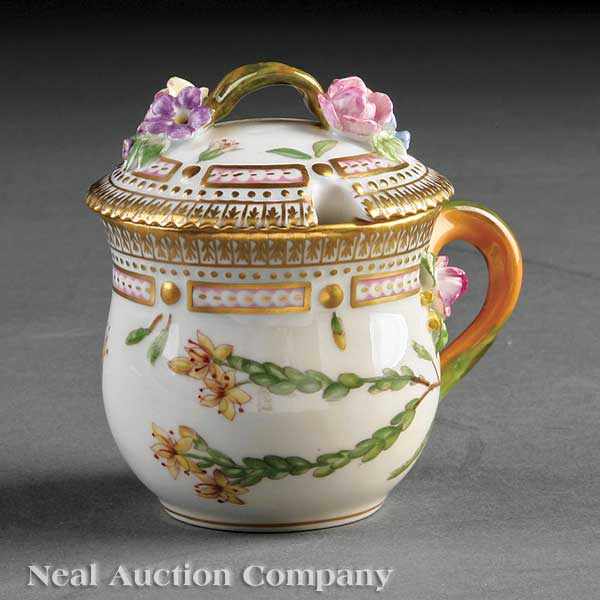 Appraisal: A Royal Copenhagen Flora Danica Porcelain Covered Mustard Pot No