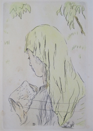 Appraisal: PIERRE BONNARD ORIGINAL ETCHING France - titled Jeune Fille Lisant