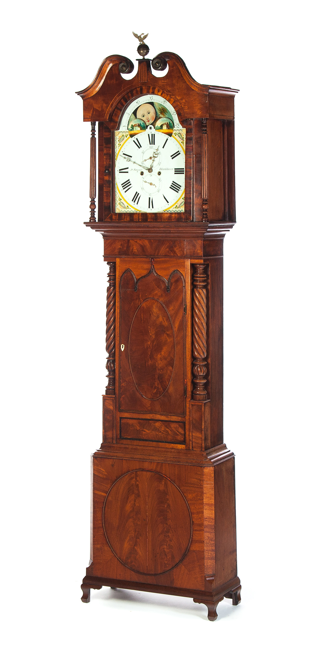 Appraisal: EUROPEAN TALL CASE CLOCK Second quarter- th century mahogany Swan