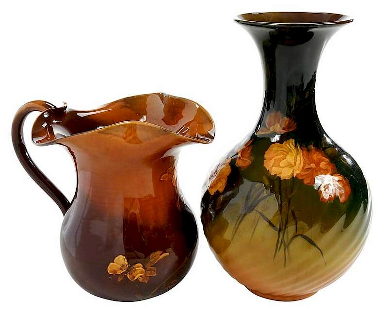 Appraisal: Two Rookwood Standard Glaze Vessels American late th century pitcher