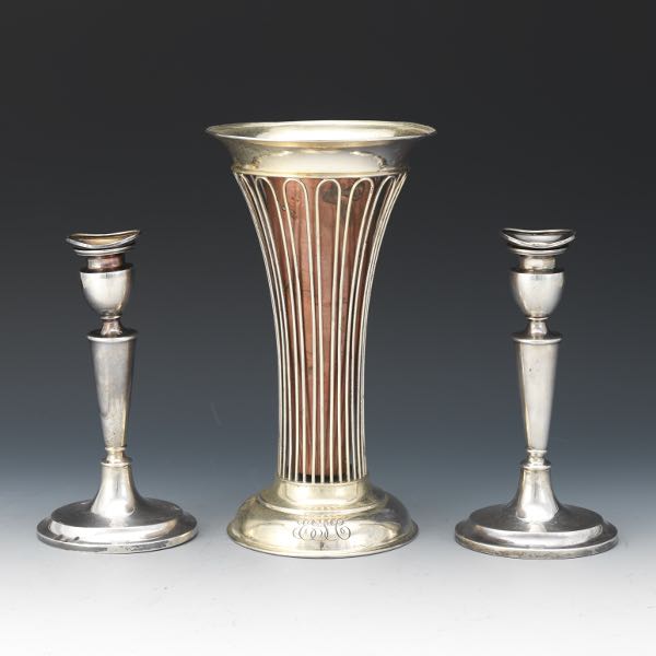 Appraisal: DOMINICK HAFF STERLING SILVER VASE WITH COPPER INSERT AND SVEND