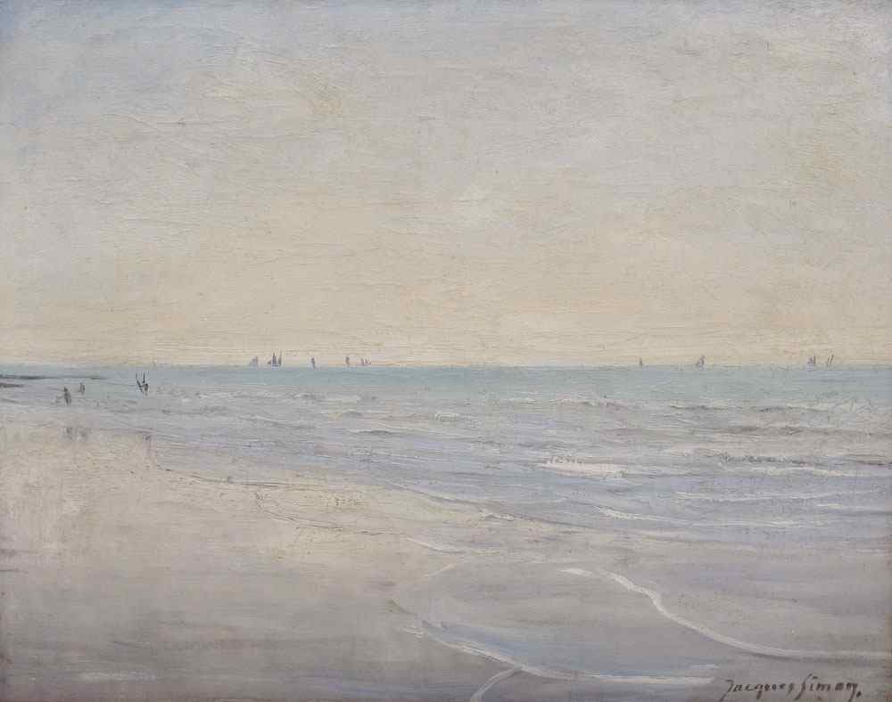 Appraisal: SIMON Jacques French - ''On the Sea Side Normandy'' Oil