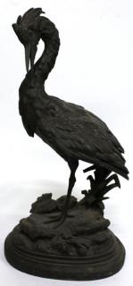 Appraisal: After Paul Comolera French Patinated zinc depicting the bird standing