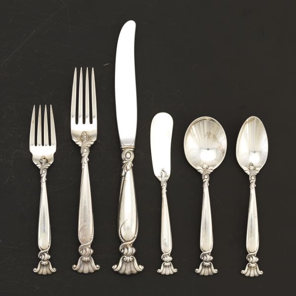 Appraisal: WALLACE STERLING SILVER TABLEWARE DINNER SERVICE FOR TWELVE ROMANCE OF