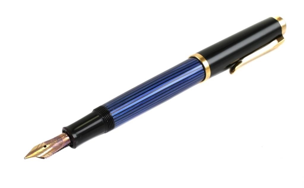 Appraisal: PELIKAN M black blue K gold M nib piston fill