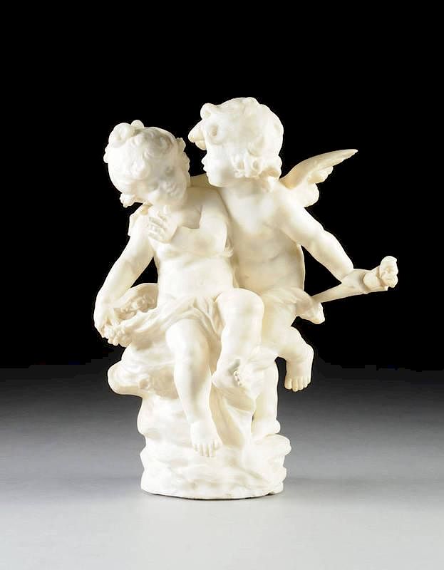 Appraisal: AUGUSTE MOREAU FRENCH - A WHITE MARBLE SCULPTURE OF CUPID