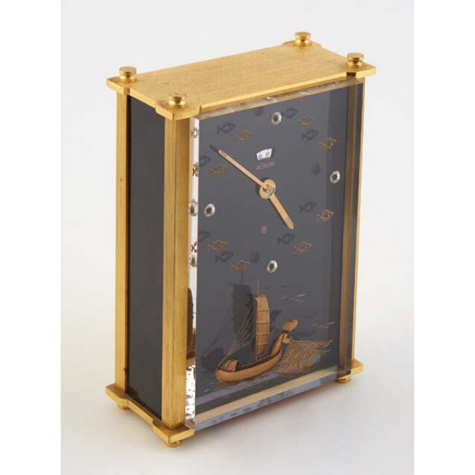 Appraisal: Jaeger LeCoultre Chinoiserie Musical Alarm Clock model c the black