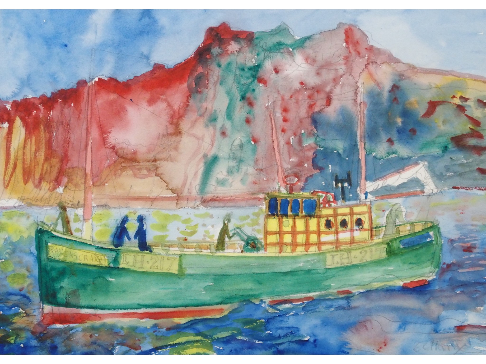 Appraisal: JOHN BELLANY CBE RA HRSA LLD Lon Scottish - RAVENSCRAIGWatercolour