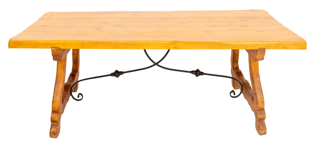 Appraisal: SWISS ALPINE STYLE TRESTLE TABLE Swiss Alpine style trestle table