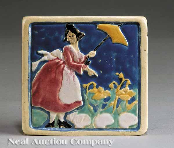 Appraisal: A Hand-Built and Painted Newcomb College Art Pottery Tile c