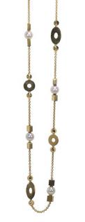 Appraisal: Bvlgari cultured pearl and k yellow gold necklace Bvlgari cultured