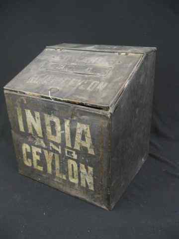 Appraisal: Victorian Tin Tea Box ''Edward's blendedIndia Ceylon'' - '' x