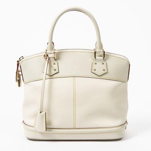 Appraisal: Louis Vuitton Lockit handbag in ivory Suhali leather with brass