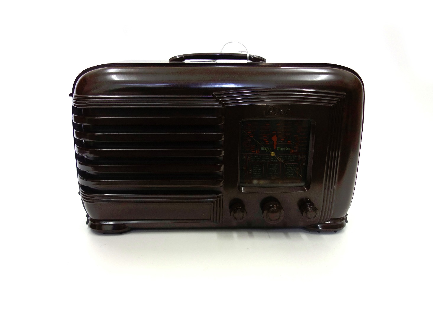 Appraisal: A Pilot Major Maestro portable valve radio in Art Deco