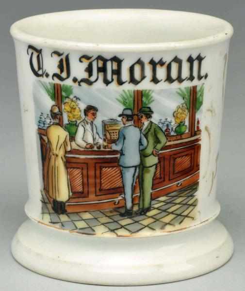 Appraisal: Bartender Shaving Mug Gilded C J Moran Nice image of