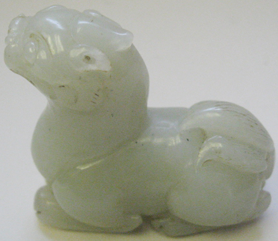 Appraisal: Chinese Celadon Jade Carving of a Mythical Beast H