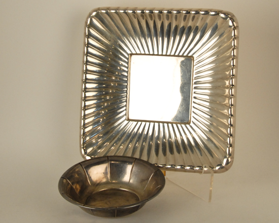 Appraisal: Pieces Sterling Silver Reed Barton Square Tray sq PSCO Bowl