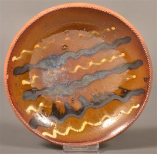 Appraisal: Unsigned Stahl Pottery Redware Plate Unsigned Stahl Pottery Redware Plate