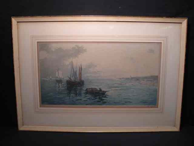 Appraisal: Etching with aquatint signed A Lafitte of a coastal scene