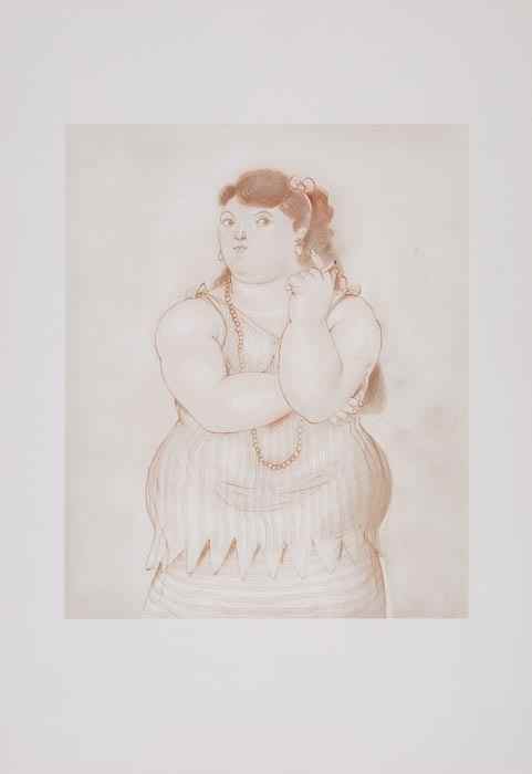 Appraisal: Fernando Botero b Mujer Fernando lithograph printed in colours an