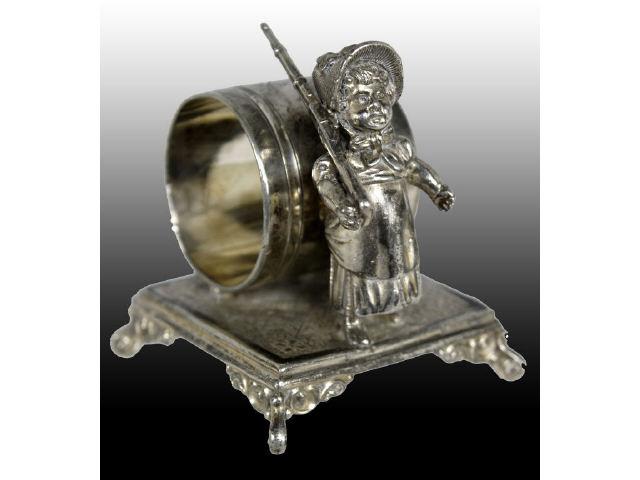 Appraisal: Kate Greenaway Rifle Figural Napkin Ring Description Girl holding a