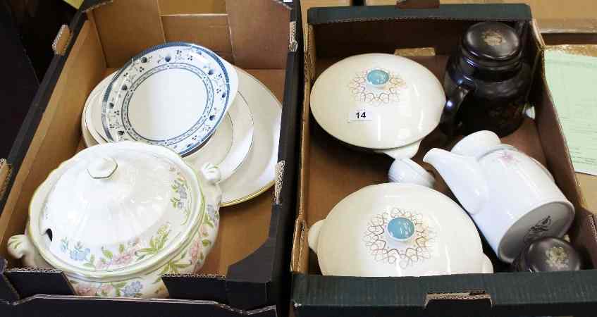 Appraisal: Two Trays of Mixed Tableware to include a Royal Doulton