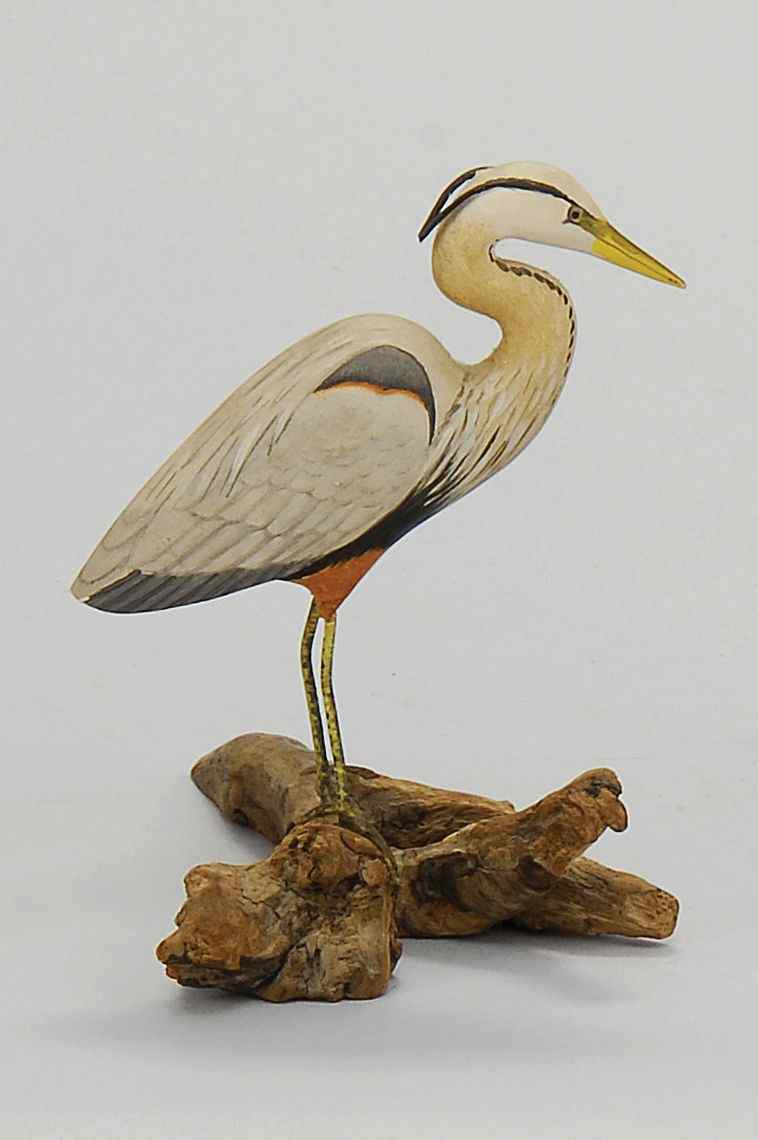 Appraisal: MINIATURE GREAT BLUE HERONBy Robert Morse of Ellsworth Maine Mounted