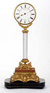 Appraisal: Robert-Houdin Glass Column Mystery Clock Paris circa A transparent glass