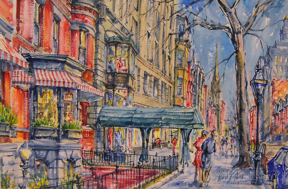 Appraisal: Kevin J Shea American th Century Boston Street Scene Signed