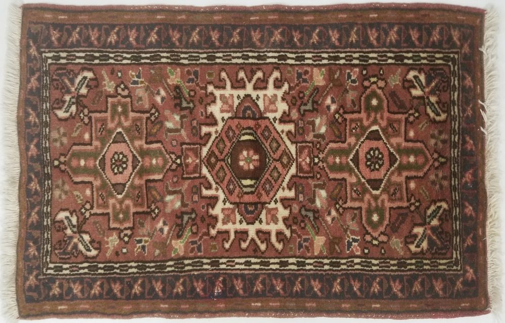 Appraisal: Hand Knotted Wool Turkish Scatter Rug Hand Knotted Wool Turkish