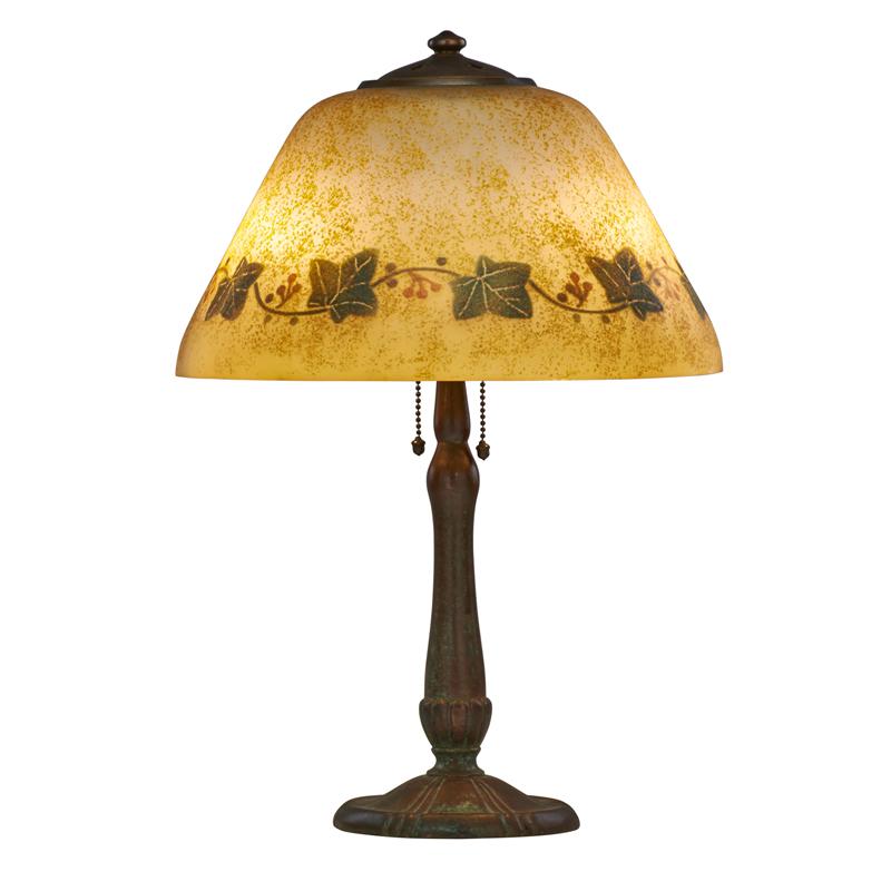 Appraisal: HANDEL Table lamp ivy pattern Condition Report Shade is original