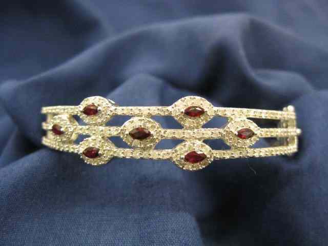 Appraisal: Ruby Diamond Bracelet marquise rubies totaling carat and diamonds totaling