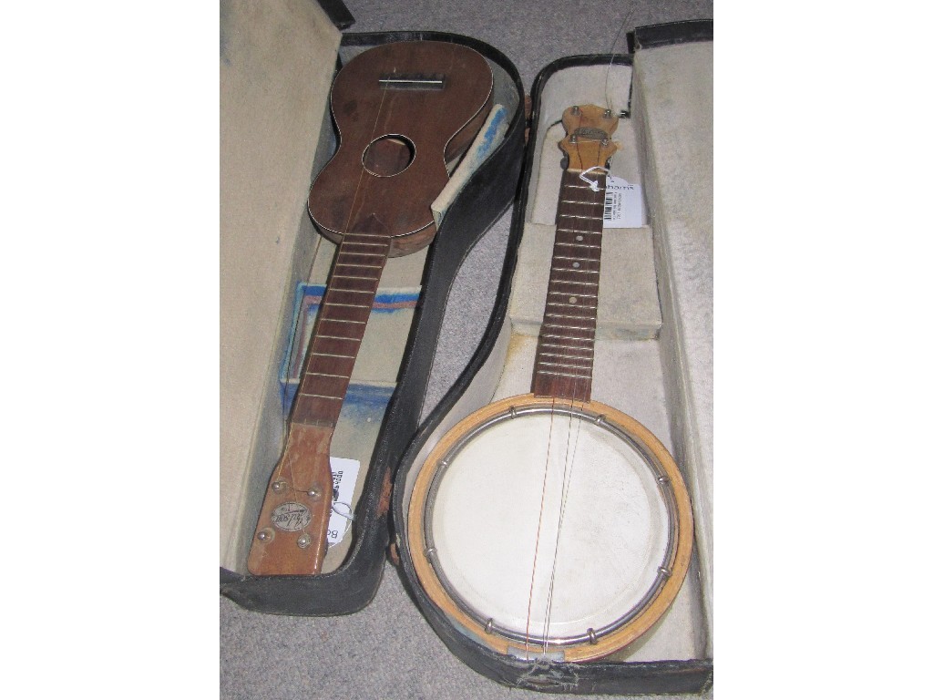 Appraisal: Lot comprising cased banjo and ukulele