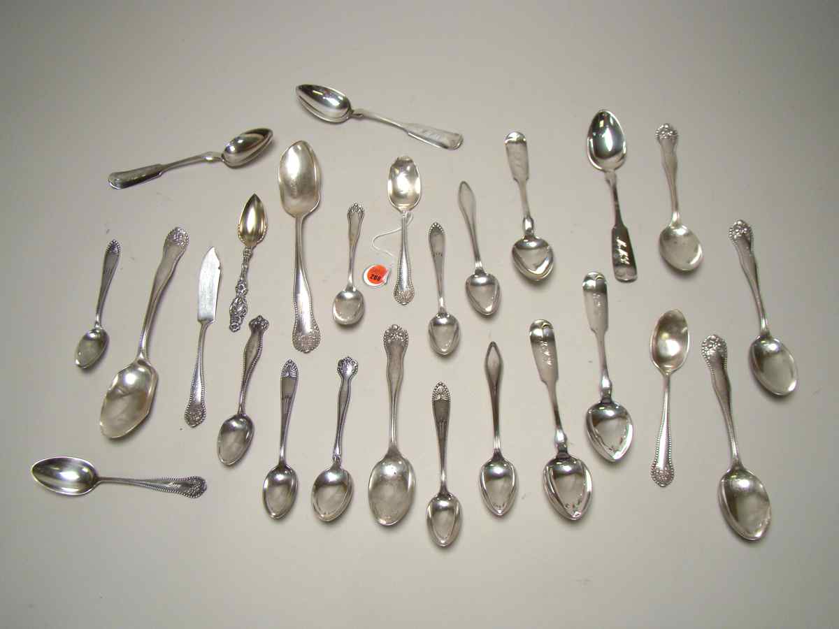 Appraisal: TWENTY-SIX PIECES OF STERLING SILVER FLATWARE By various makers Two