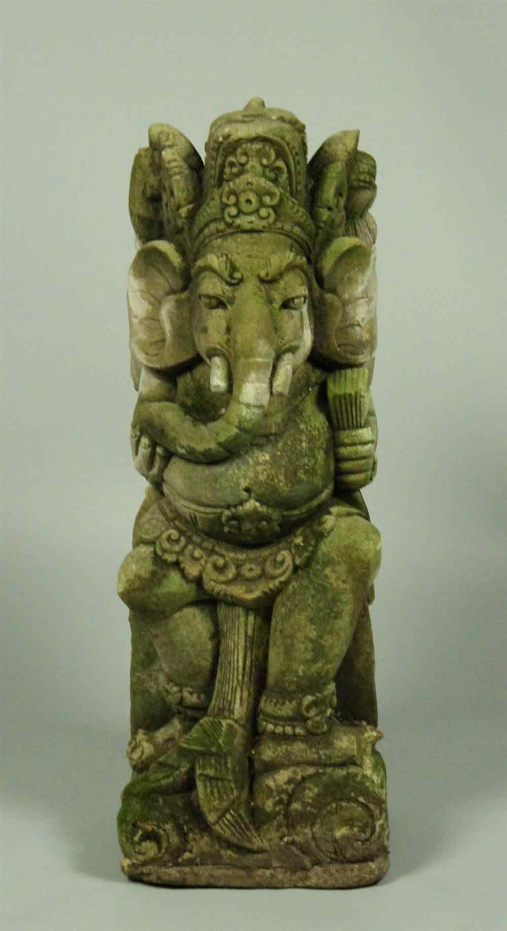 Appraisal: CAST STONE GARDEN GANESH after the Indian Elephant God h