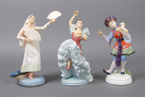 Appraisal: A Group of Three Royal Doulton Porcelain Figures Height of