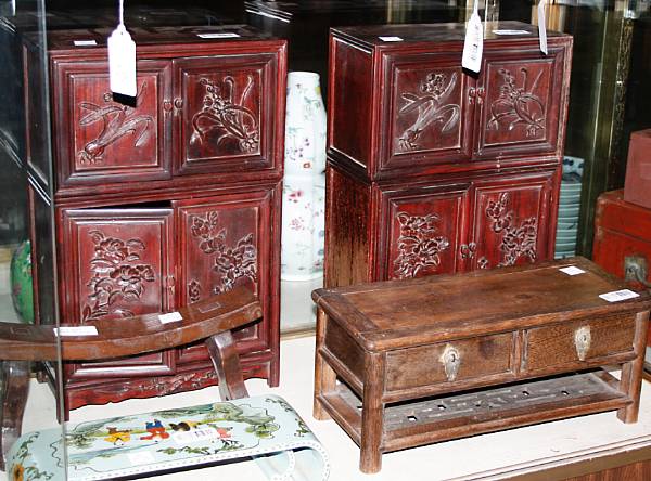 Appraisal: Property from Various Owners Includng two pairs of two-section chests