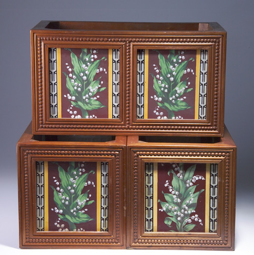 Appraisal: Three Minton tiles planters each with six Lily-of-the Valley motif