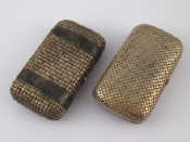 Appraisal: Two Russian silver cheroot cases with basket weave decoration one