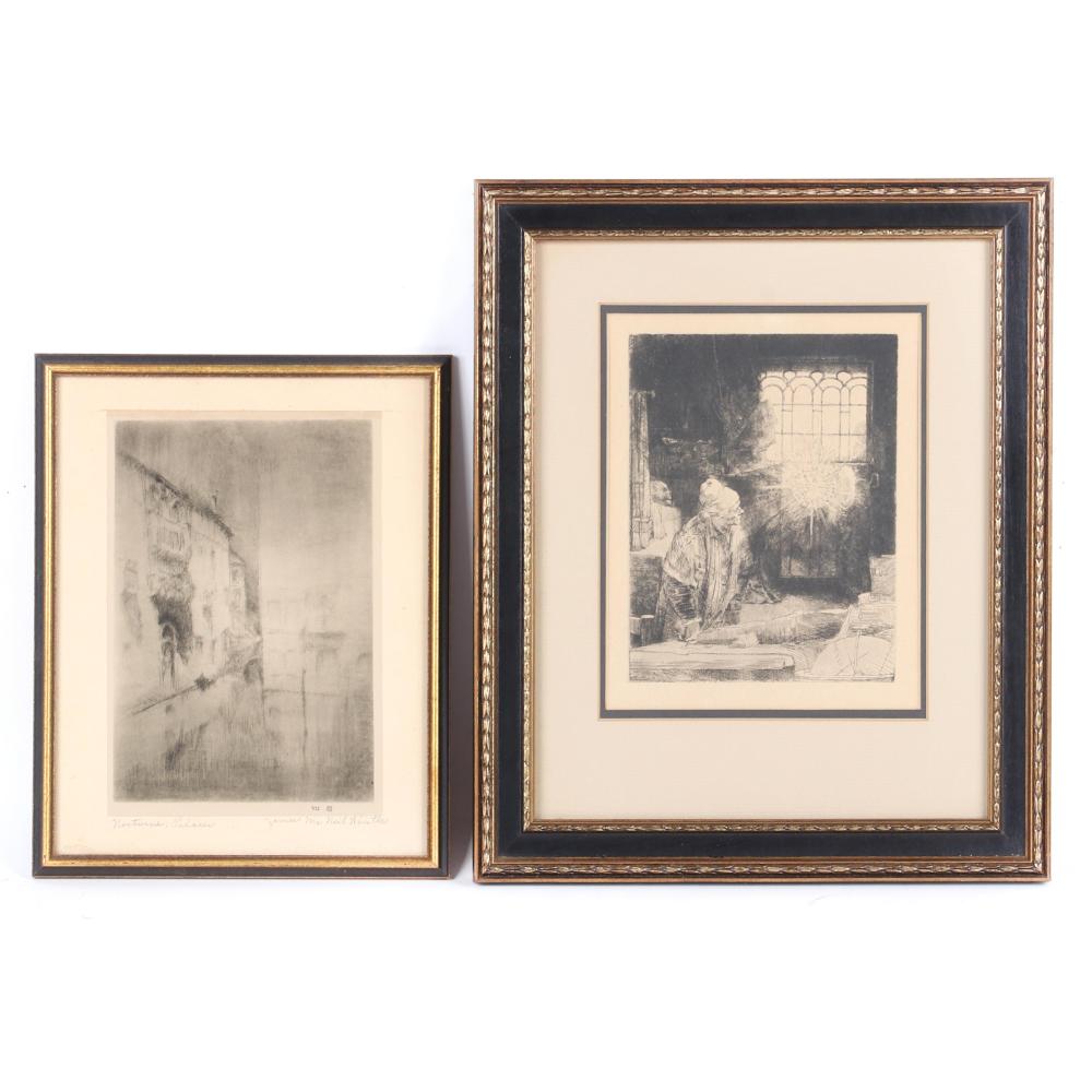 Appraisal: TWO PRINTS AFTER WHISTLER AND REMBRANDT JAMES ABBOTT MCNEILL WHISTLER