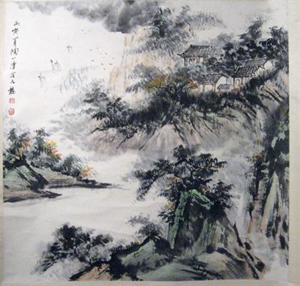 Appraisal: Chinese painting after tao yiqing Hanging scroll color wash and